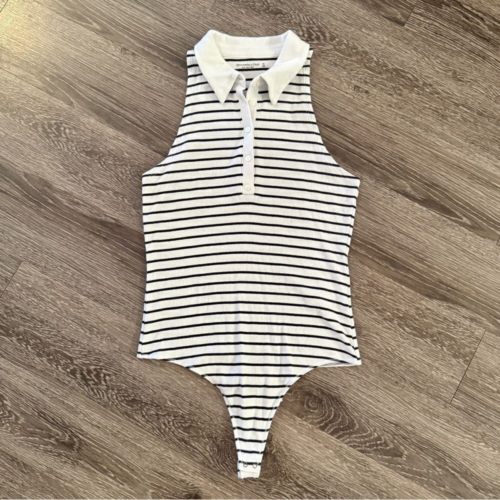 Abercrombie & Fitch Knit Sleeveless Polo Bodysuit